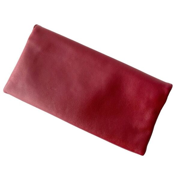 CH Carolina Herrera Red Leather Envelope Clutch - Picture 6 of 16